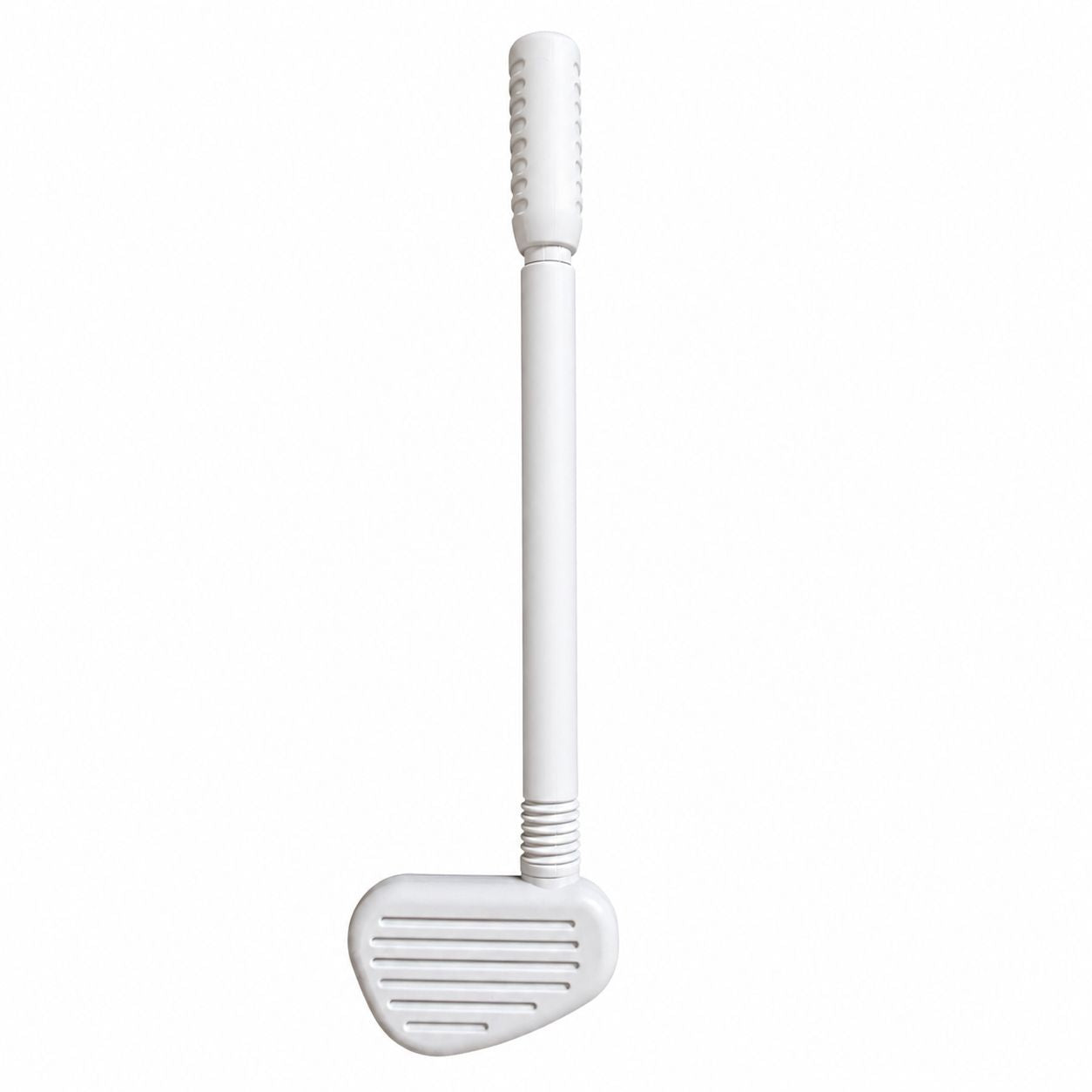 White plastic golf club head on a white background