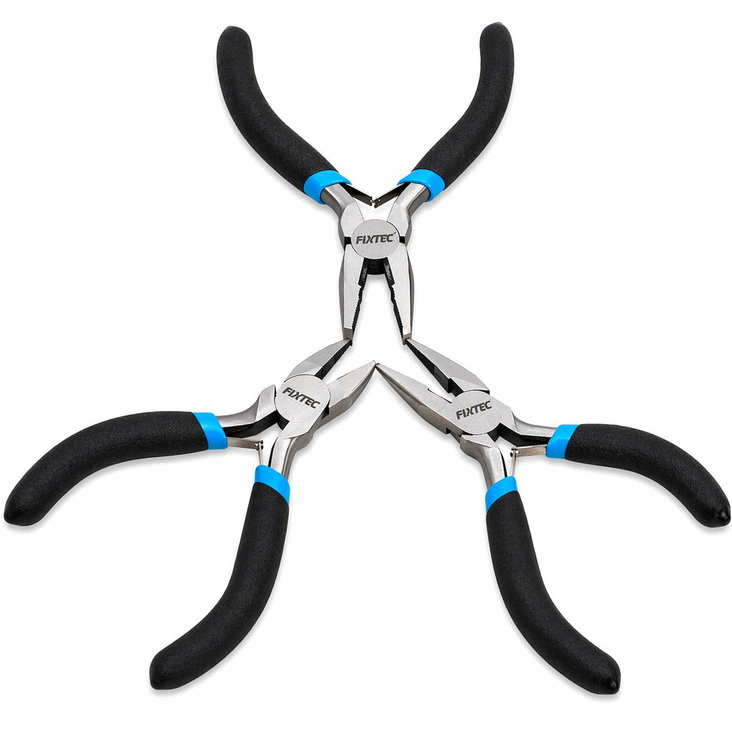 Fixtec 3 Piece 4.5" Mini Pliers Set