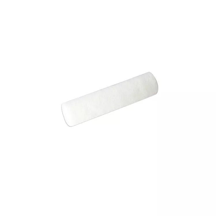 White cylindrical filter on a white background