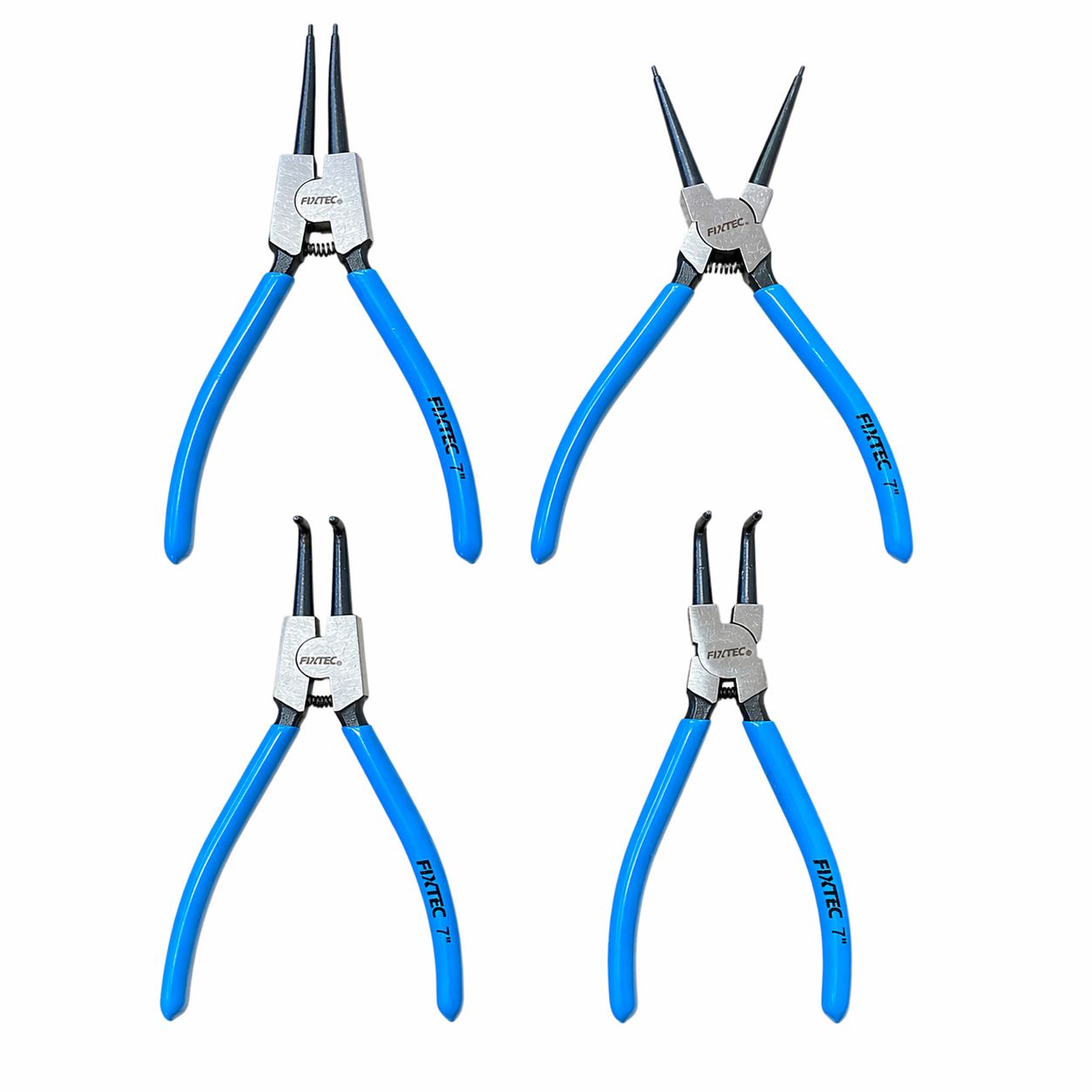 Fixtec 4 Piece 7" 175mm Industrial Circlip Pliers Set