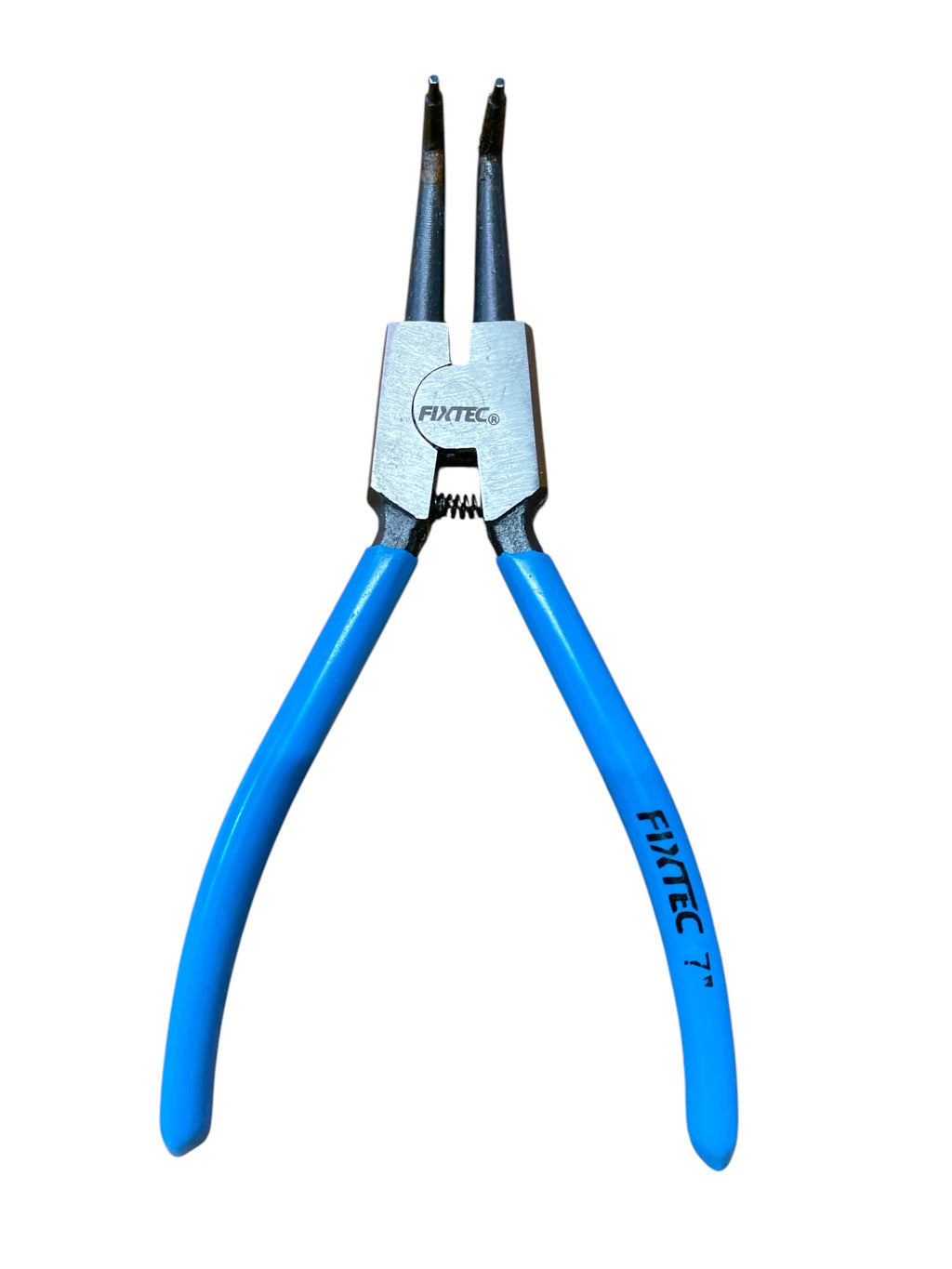 Blue pliers with 'Faytec' branding on a white background