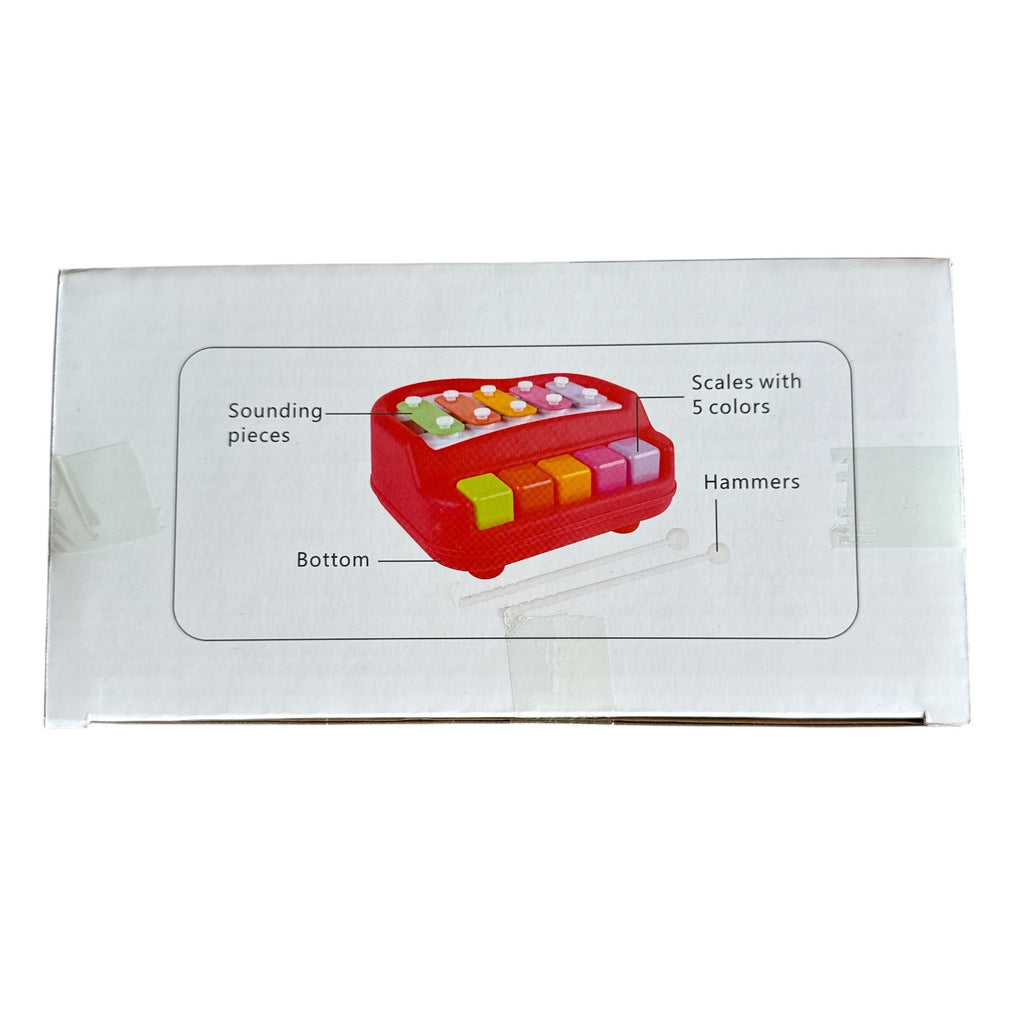 Product packaging with a toy set diagram on a white background