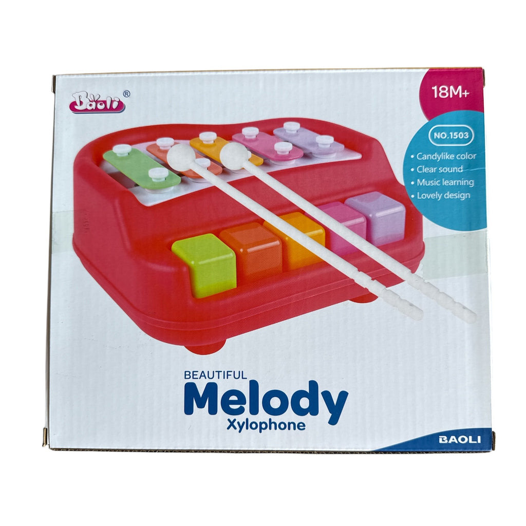 Box of a colorful xylophone toy with 'BAOLI' branding on a white background