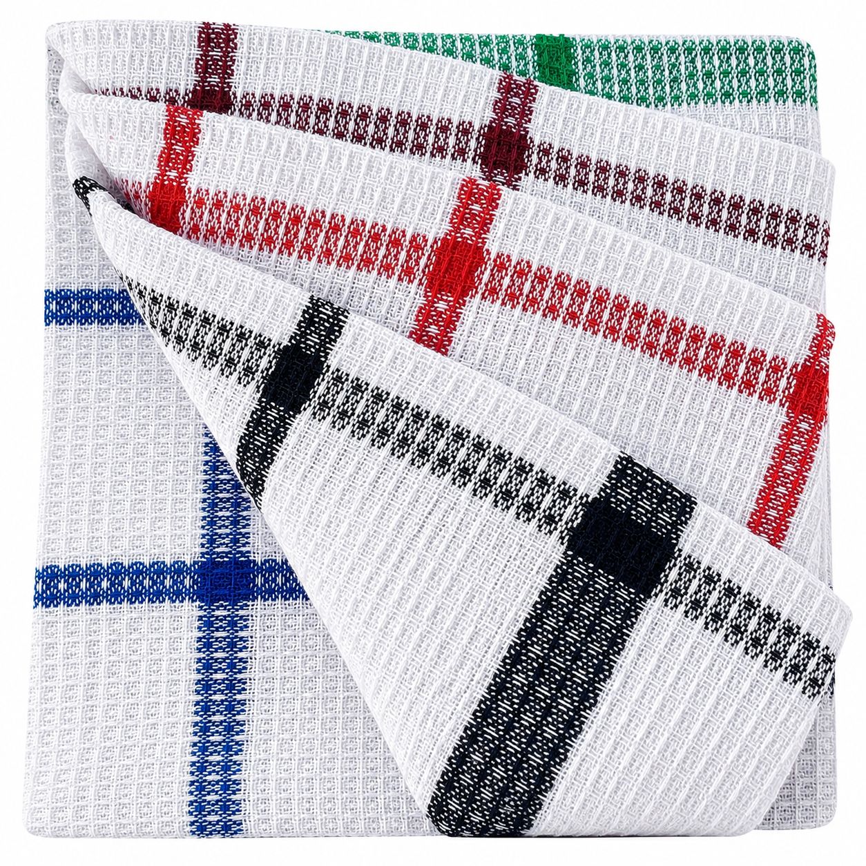 Set of three plaid-patterned socks with different color combinations on a white background.