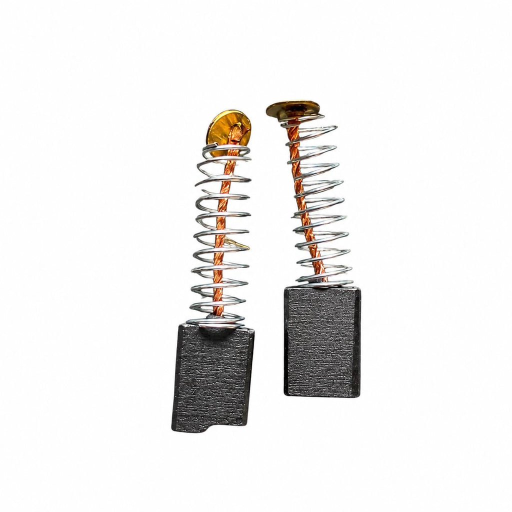Two metal springs with copper coils on a white background