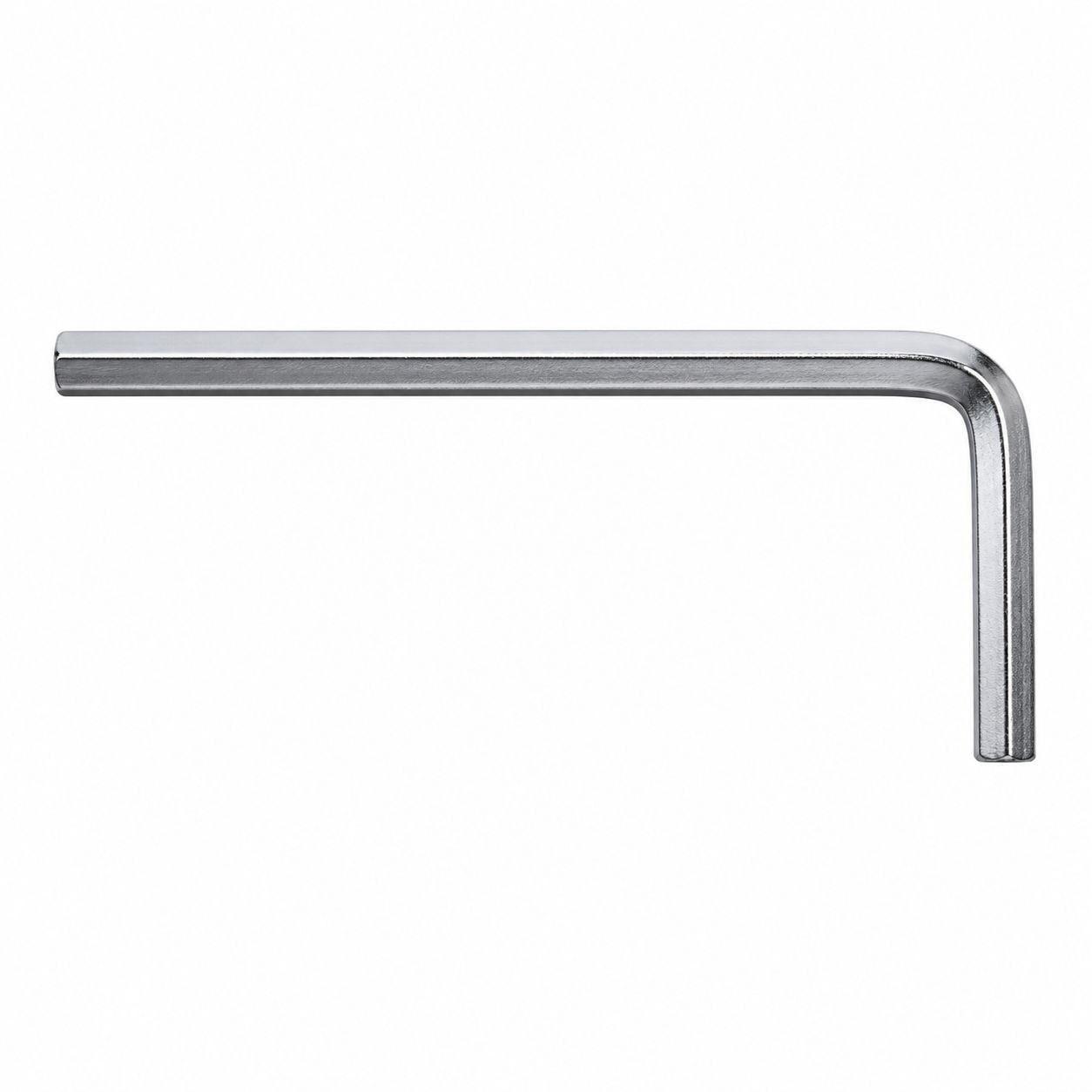 Metal hex key wrench on a white background