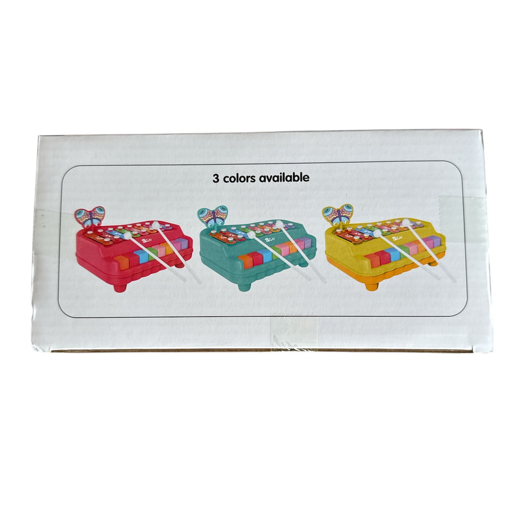 Colorful toy set packaging with three different colored toys on a white background.