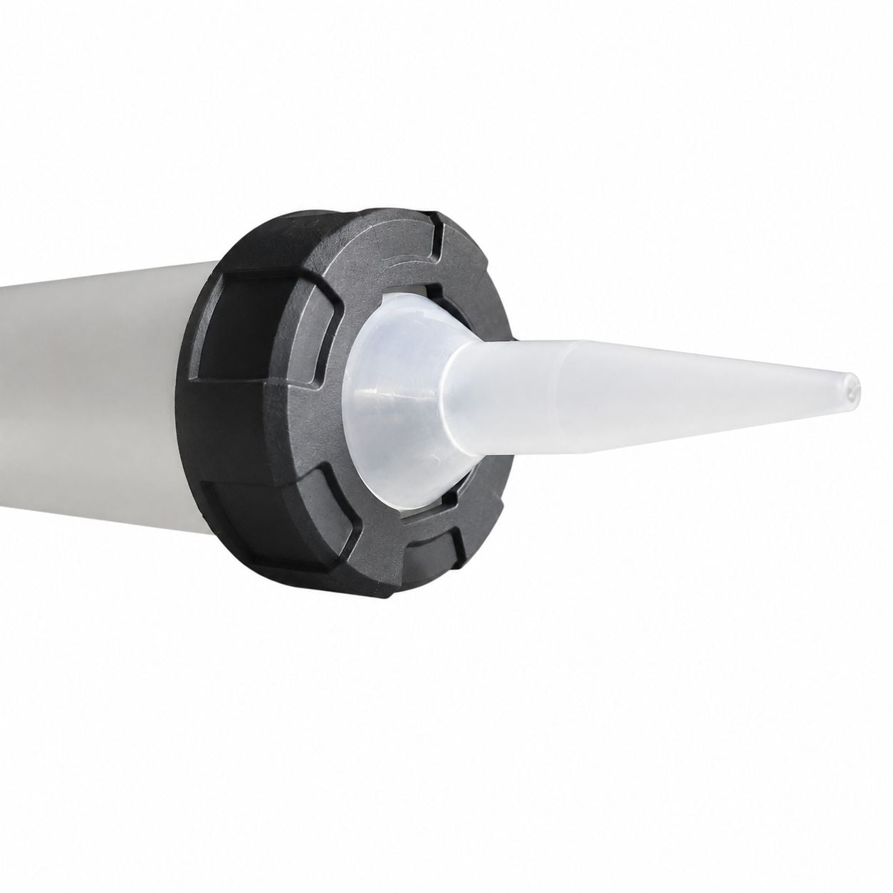 Close-up of a black and gray valve on a white background