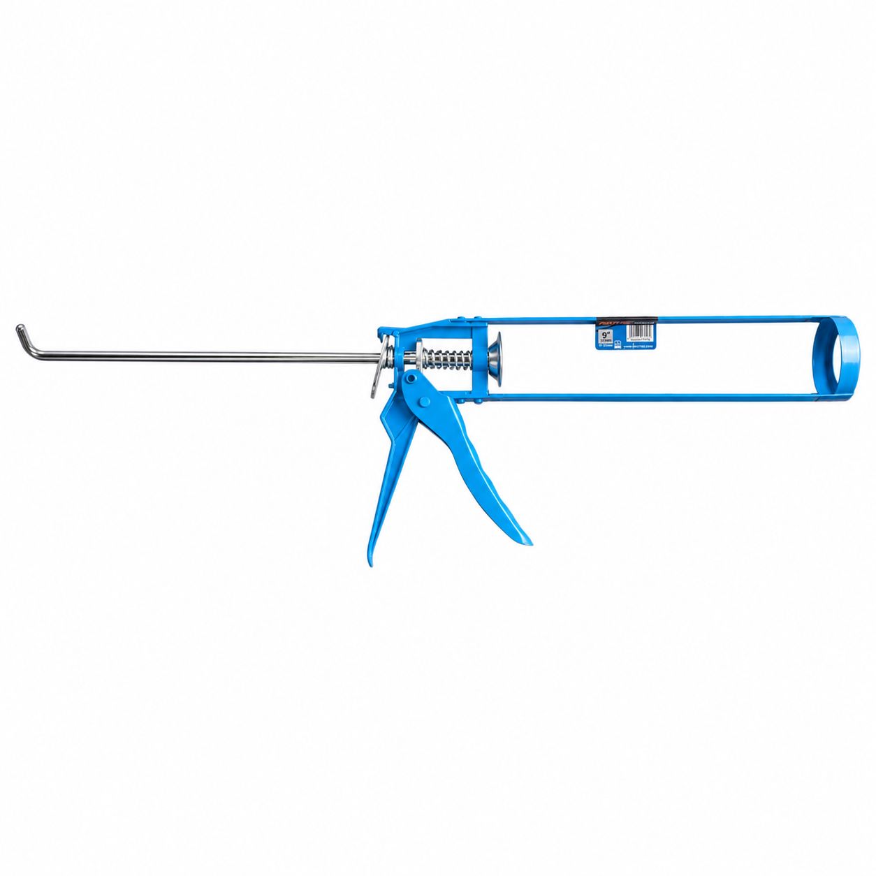 Blue caulking gun on a white background