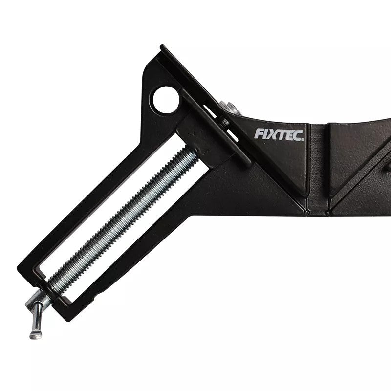 Black metal clamp with Fixtec branding on a white background