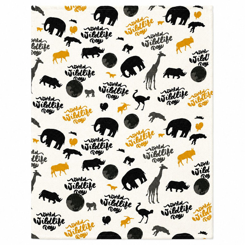 Pattern of animals and 'World Wildlife Day' text on a white background