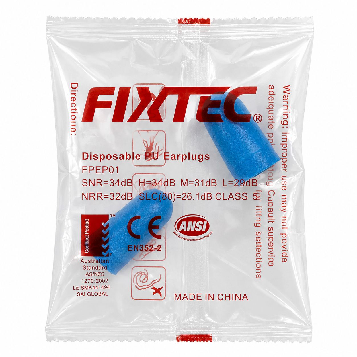 Fixtec Industrial Disposable Earplugs PU