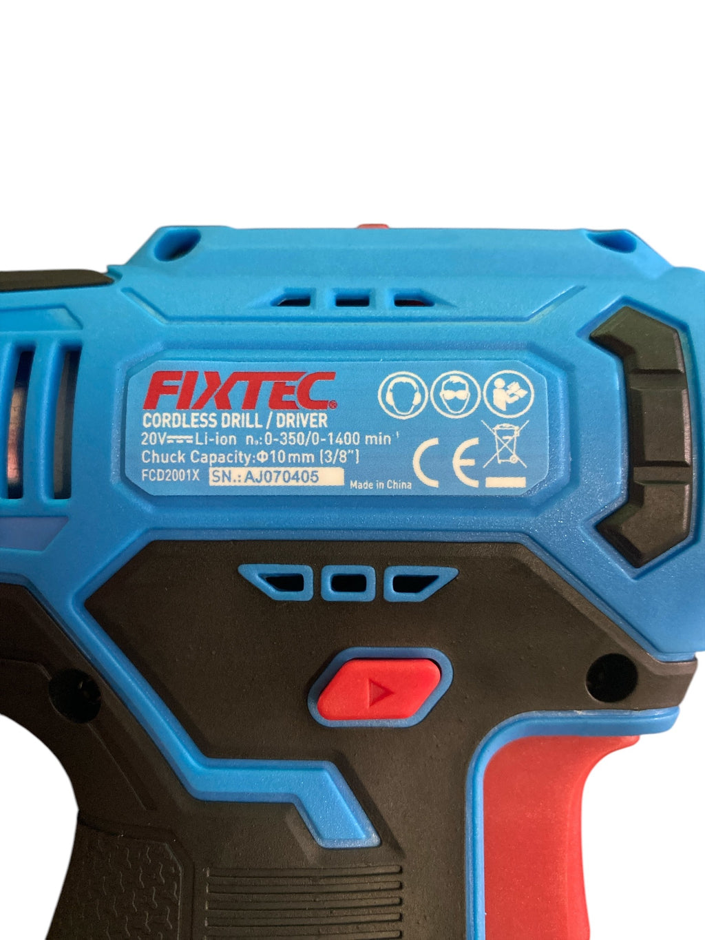 Fixtec cordless drill driver on a white background