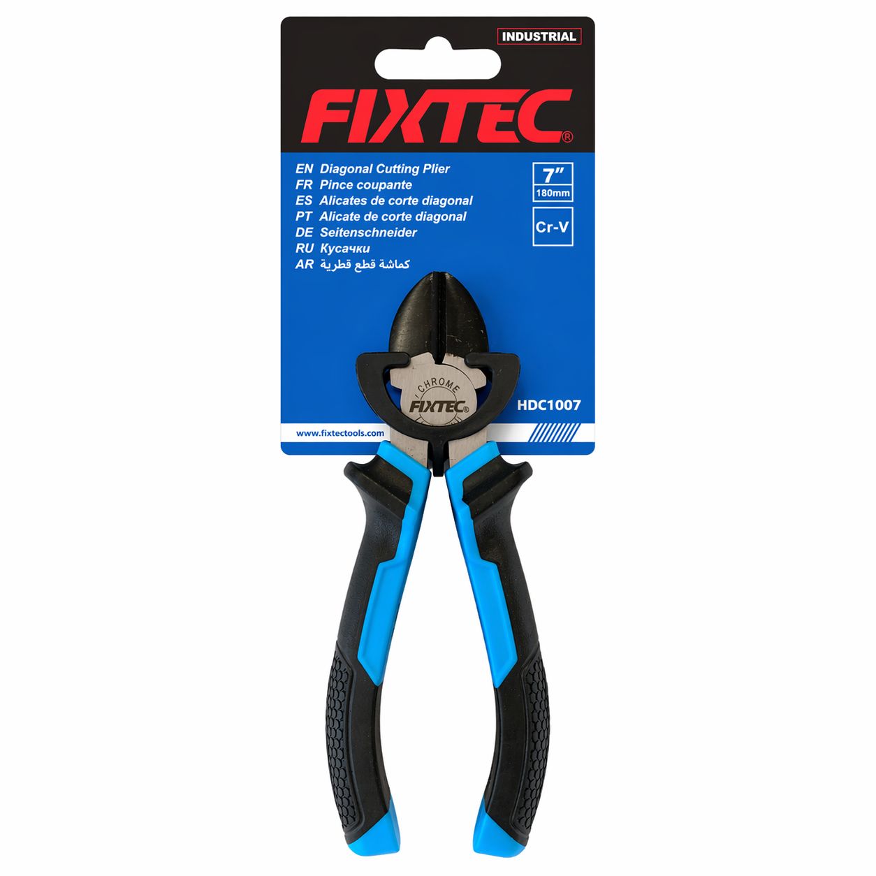 FIXTEC diagonal cutting pliers with packaging on a white background