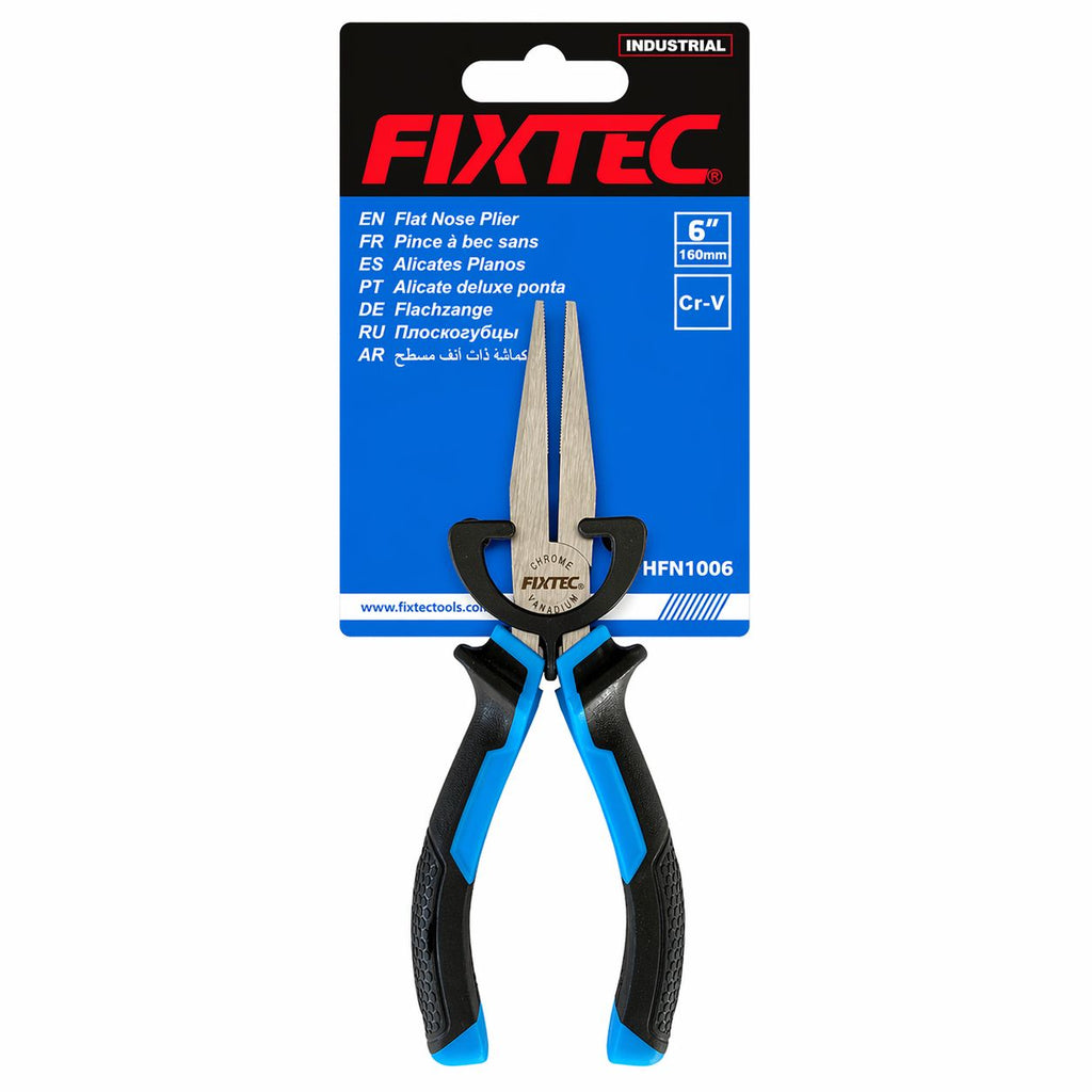 FIXTEC pliers with blue handles on a white background