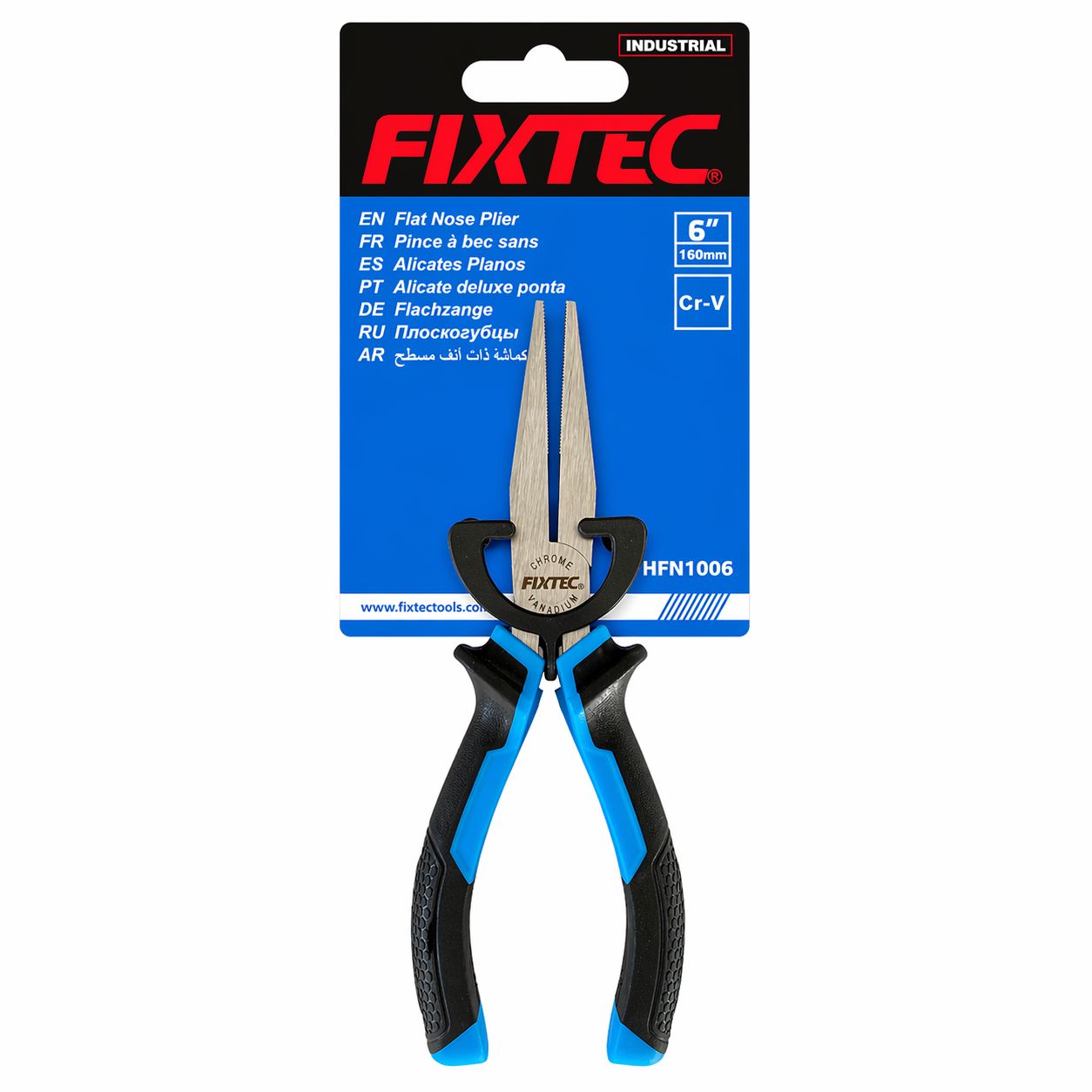 FIXTEC pliers with blue handles on a white background