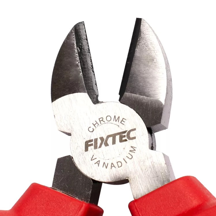 Pair of pliers with red handles and 'Fixtec' branding on a white background
