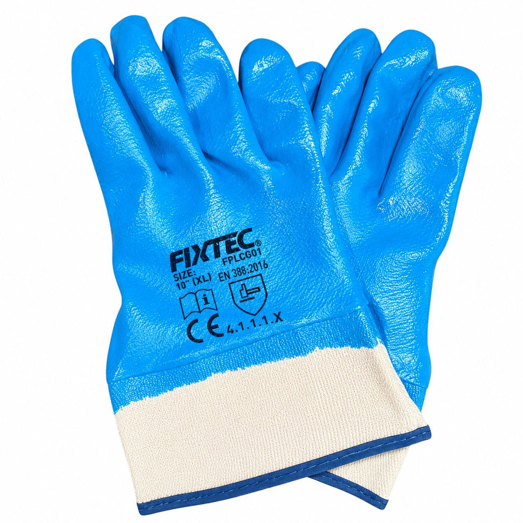 Fixtec Industrial Nitrile Latex Coated Gloves