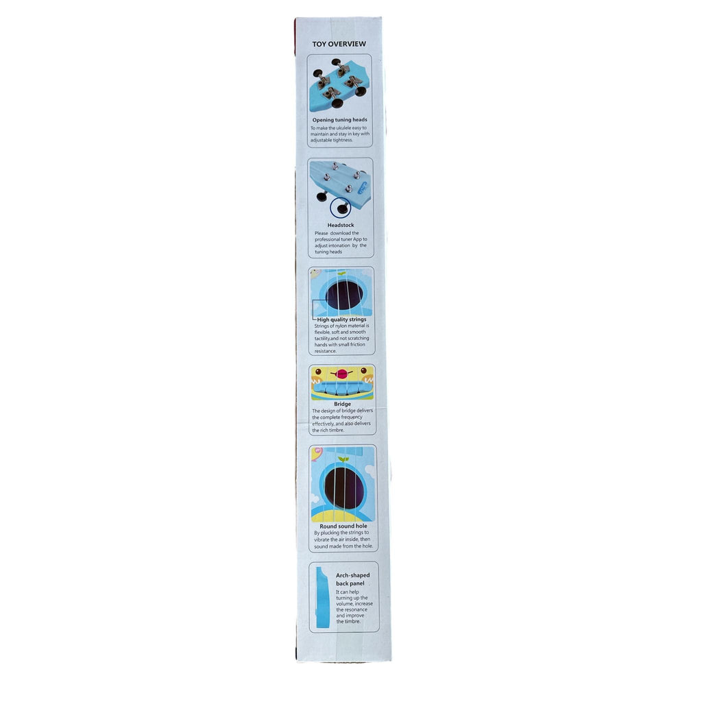 Toy packaging with illustrations and text on a white background
