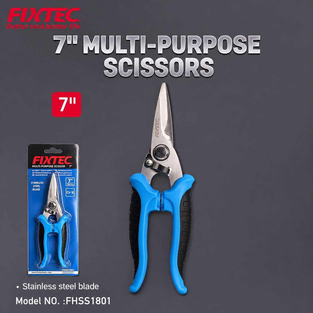 Fixtec 7" 180mm Multi-Purpose Scissor