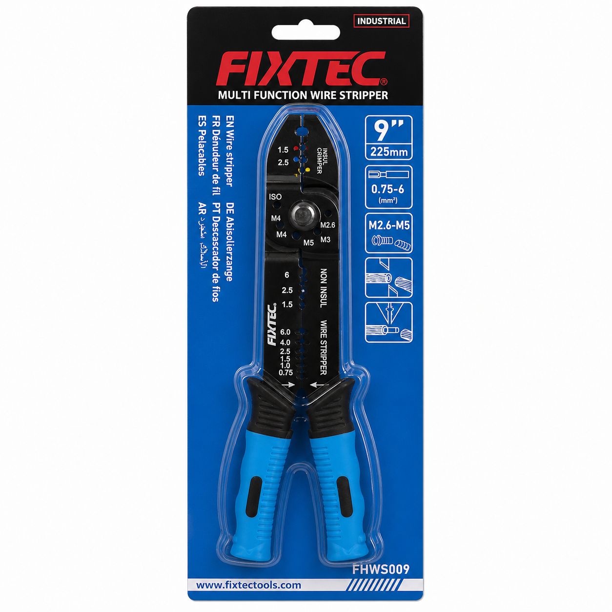 Fixtec multi-function wire stripper packaging on a white background