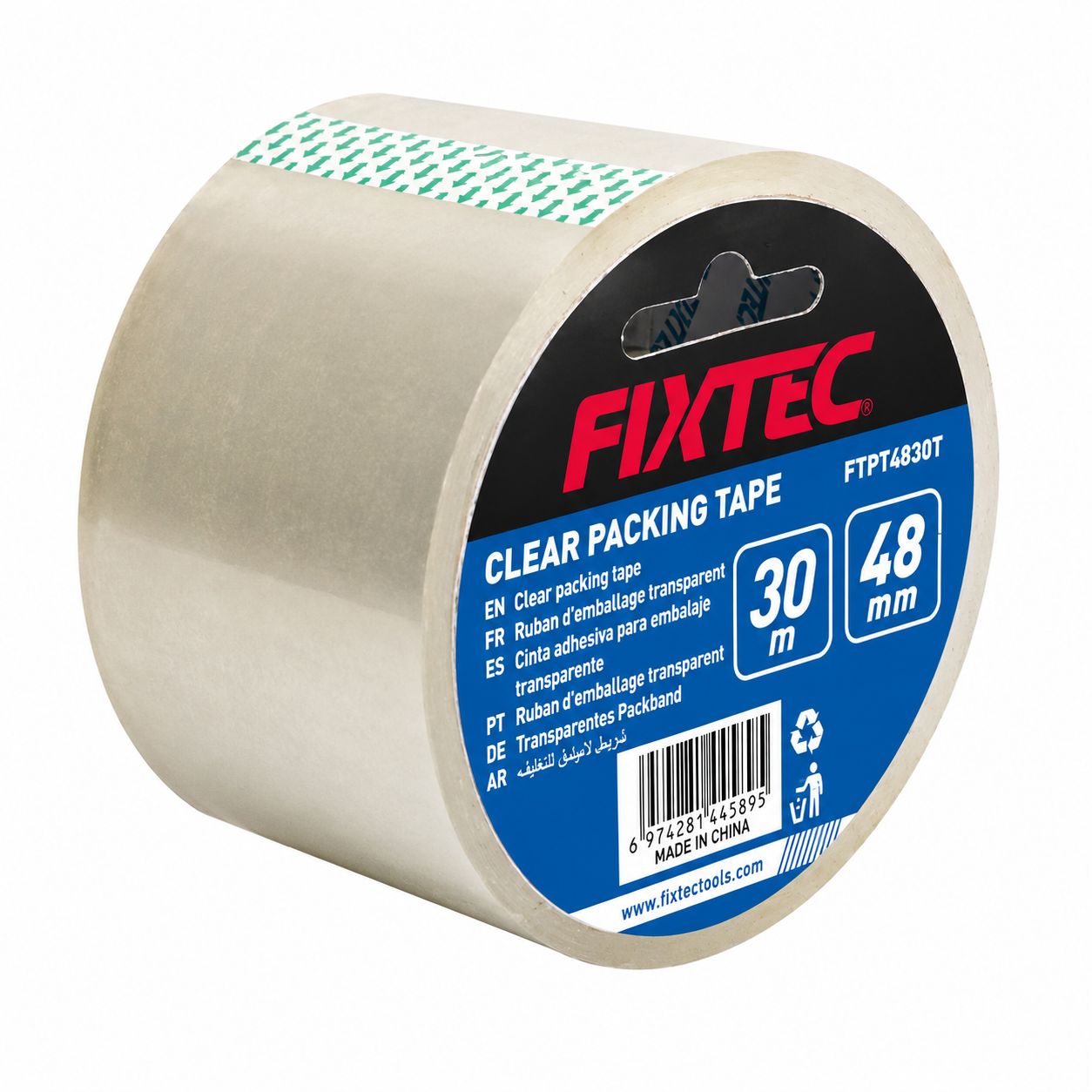 Fixtec 30m x 48mm Clear Packing Tape