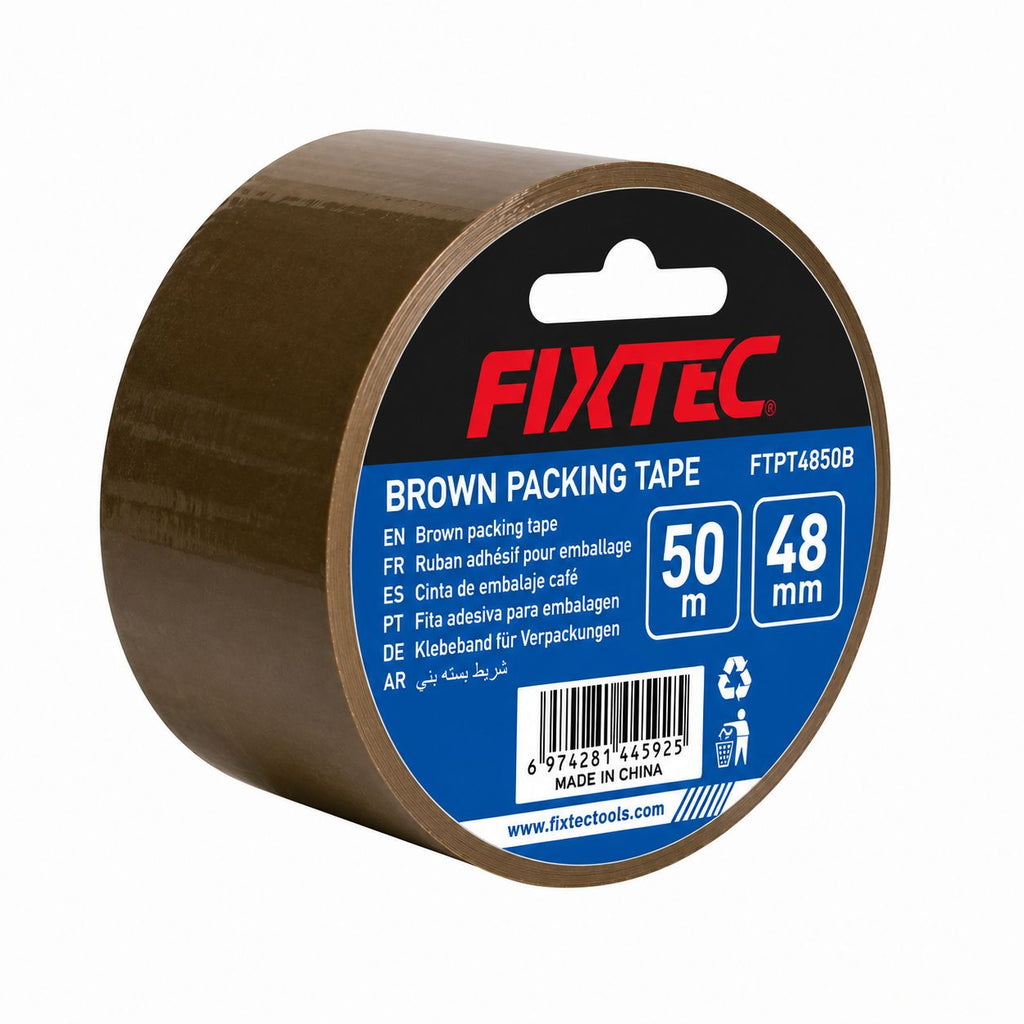 Fixtec 50m x 48mm Brown Packing Tape