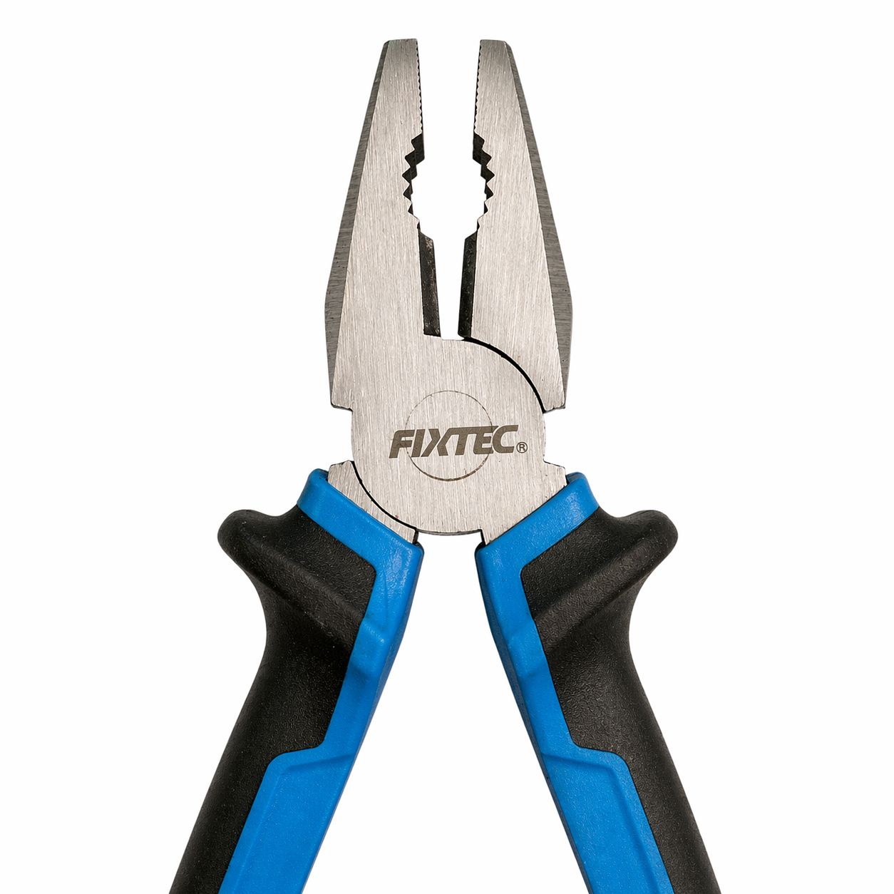 Pair of pliers with blue and black handles on a white background, featuring the Fixtec brand.