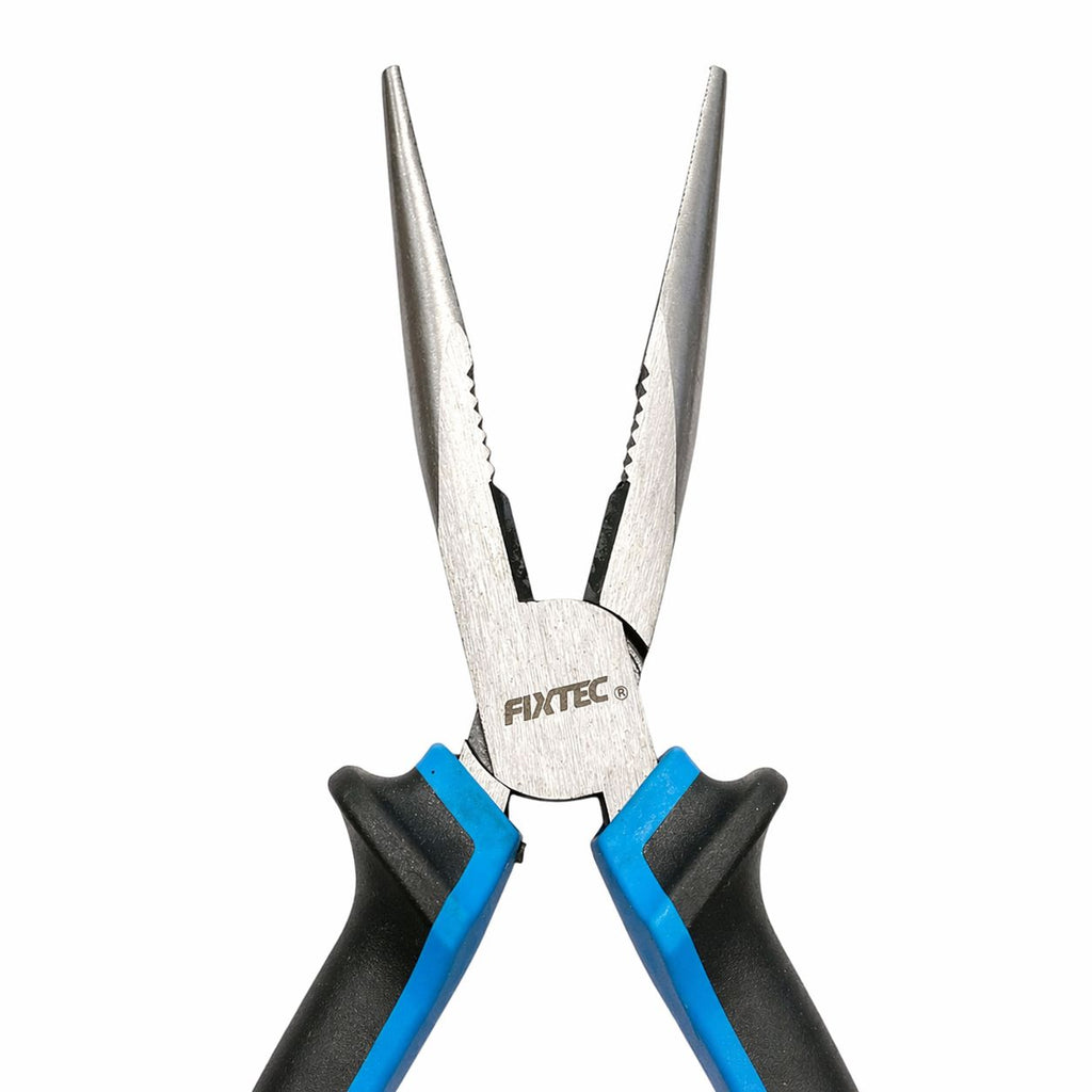 Pair of pliers with blue and black handles on a white background, featuring the Fixtec brand.