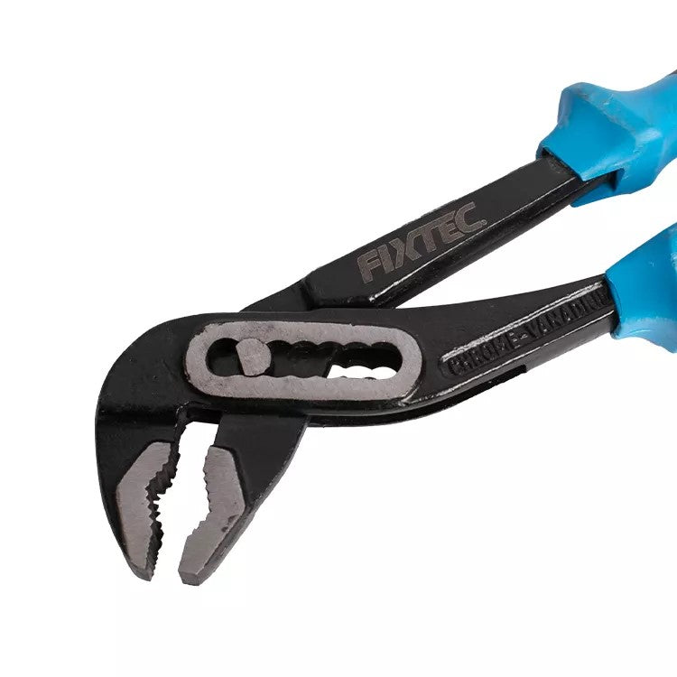 Pair of pliers with blue handles on a white background