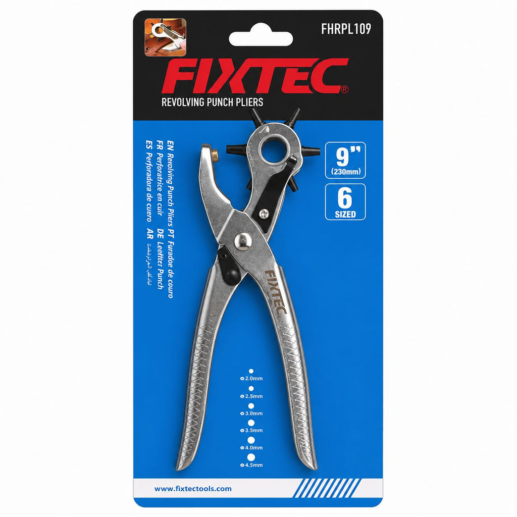 FIXTEC revolving punch pliers packaging on a white background