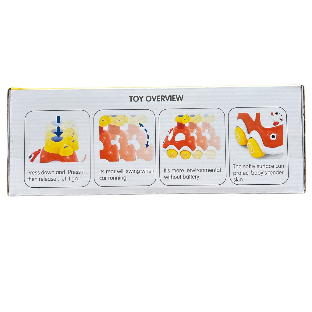 Toy packaging with illustrations and text on a white background