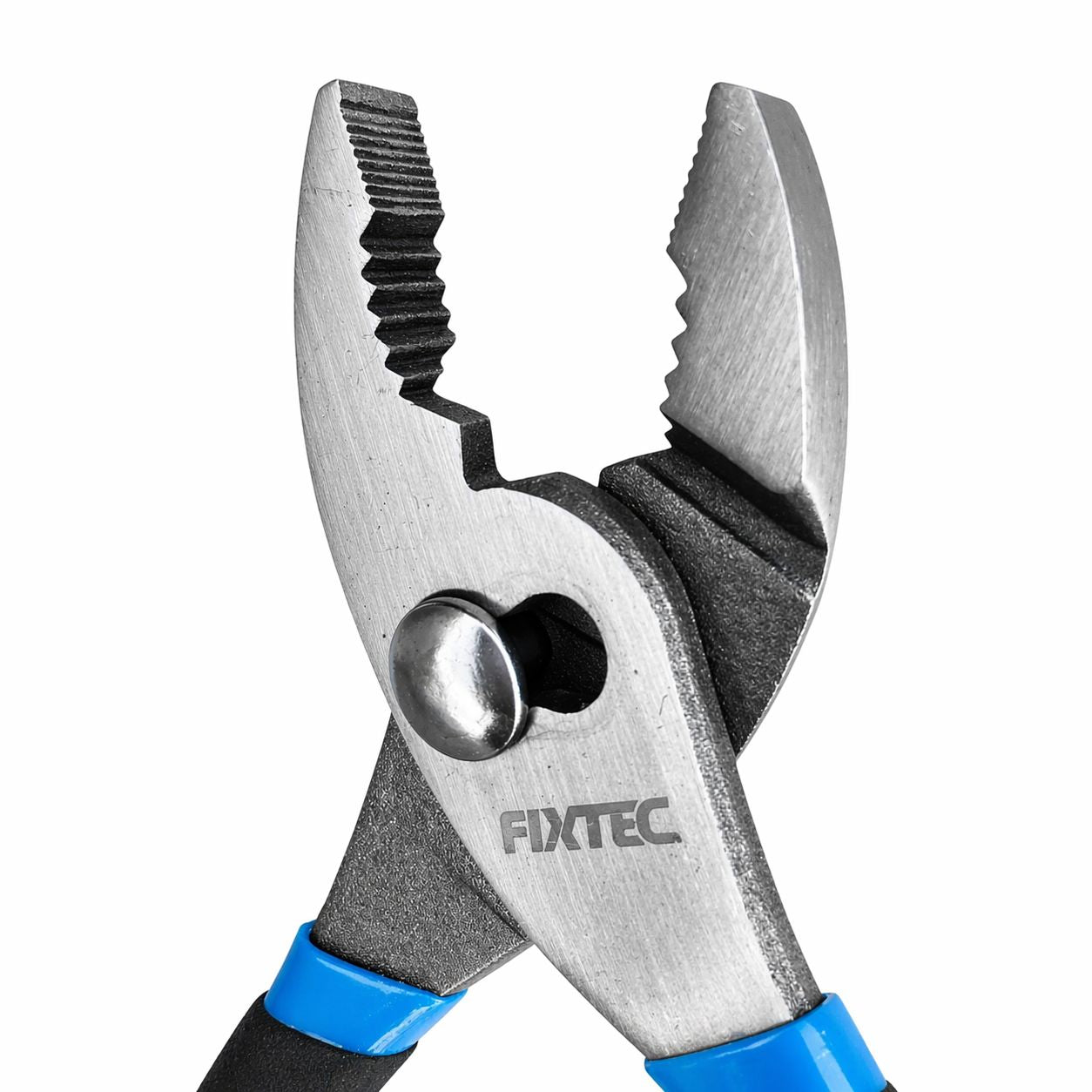 Pair of pliers with blue handles and 'Fixtec' branding on a white background