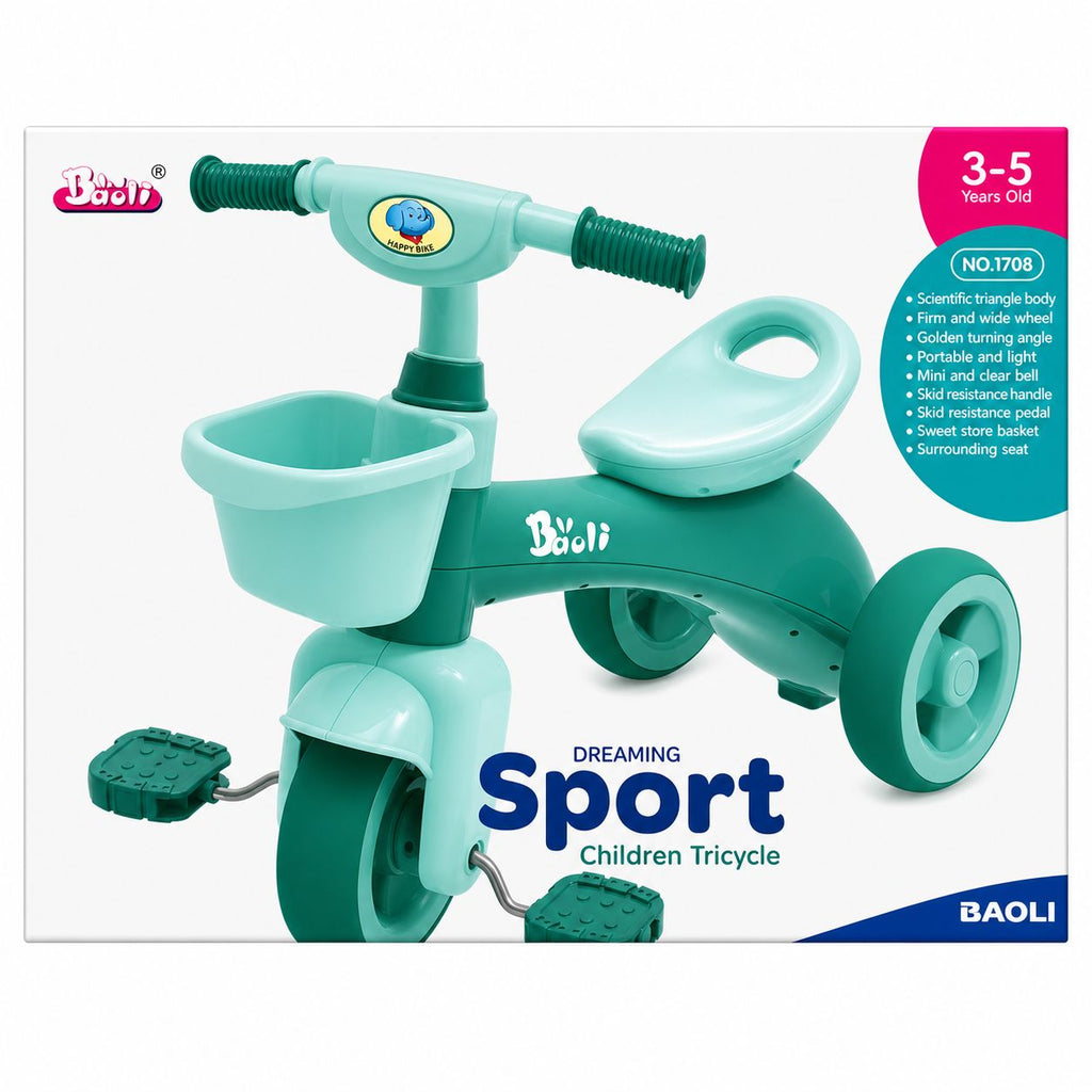Children's tricycle with BAOLI branding on a white background
