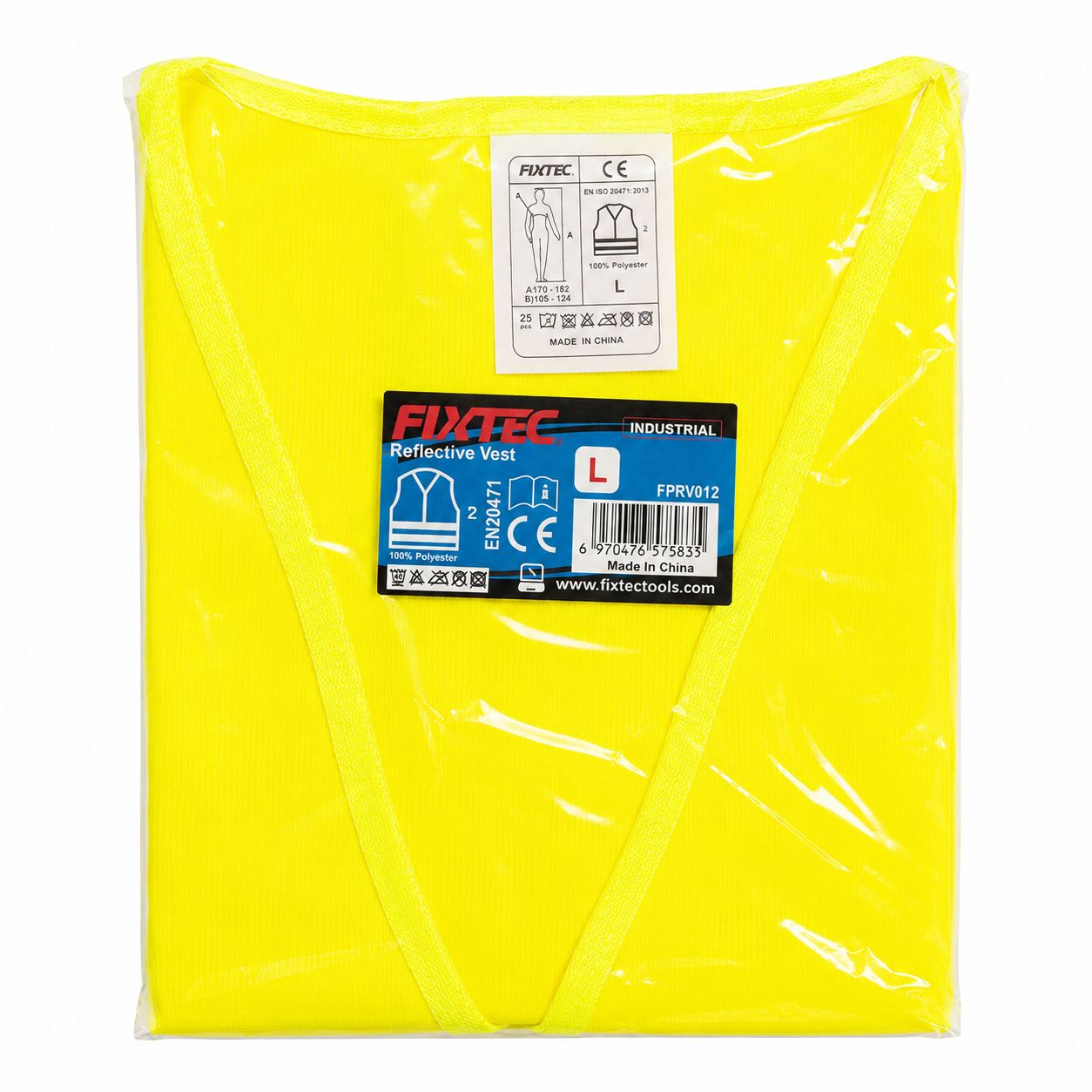 Fixtec XL Industrial Reflective Vest Yellow